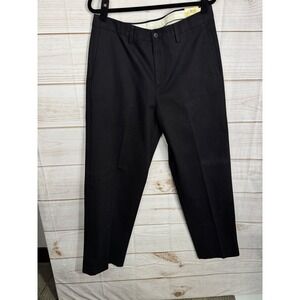 NWT Eddie Bauer Performance Pants Mens 35x32 Black Wrinkle Resistant Flat Front
